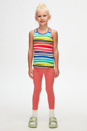 Handdrawn Stripe Kız Çocuk Desenli Kolsuz Tişört - 1