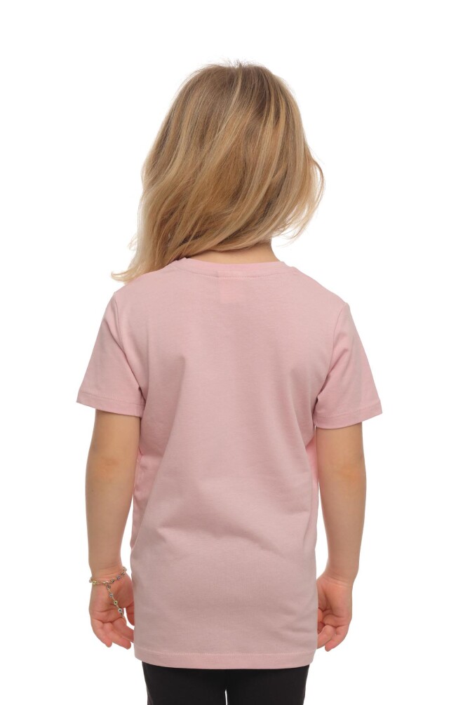 Koyu Pudra Basic Unisex Çocuk Sıfır Yaka Kısa Kollu Tişört - 3