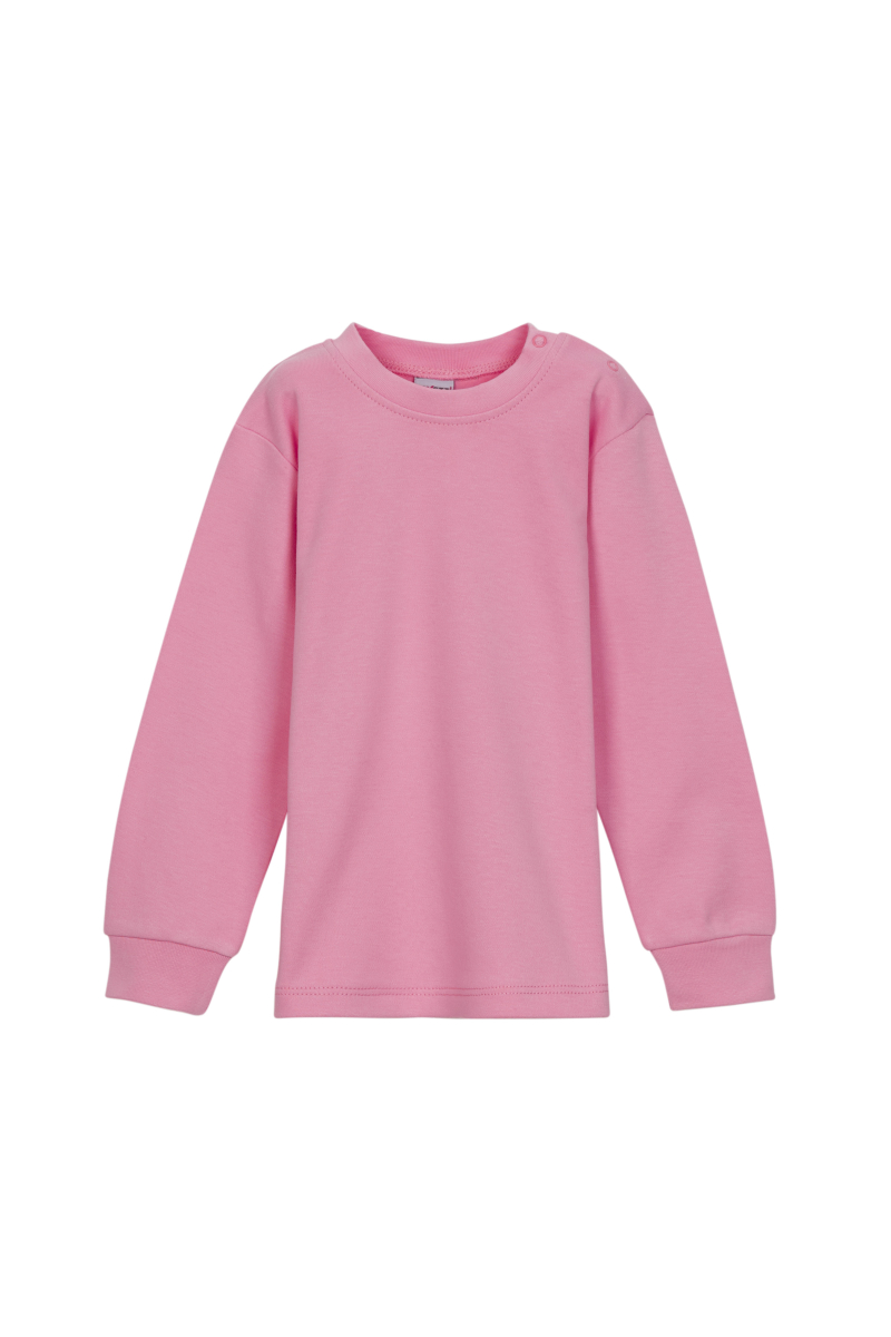 Pembe Basic Kız Çocuk Çıtçıtlı Sıfır Yaka Kışlık Uzun Kol Tişört - 1