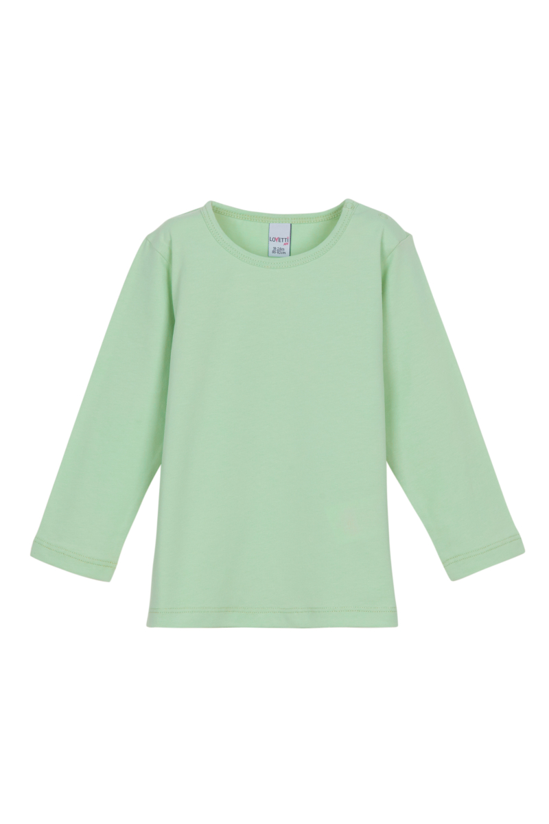 Soft Yeşil Basic Çıtçıtlı Uzun Kollu Bebek Tişört - 1